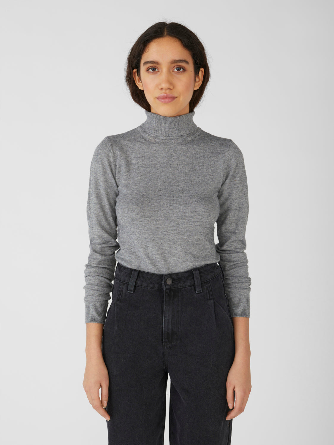 OBJTHESS Pullover - Medium Grey Melange